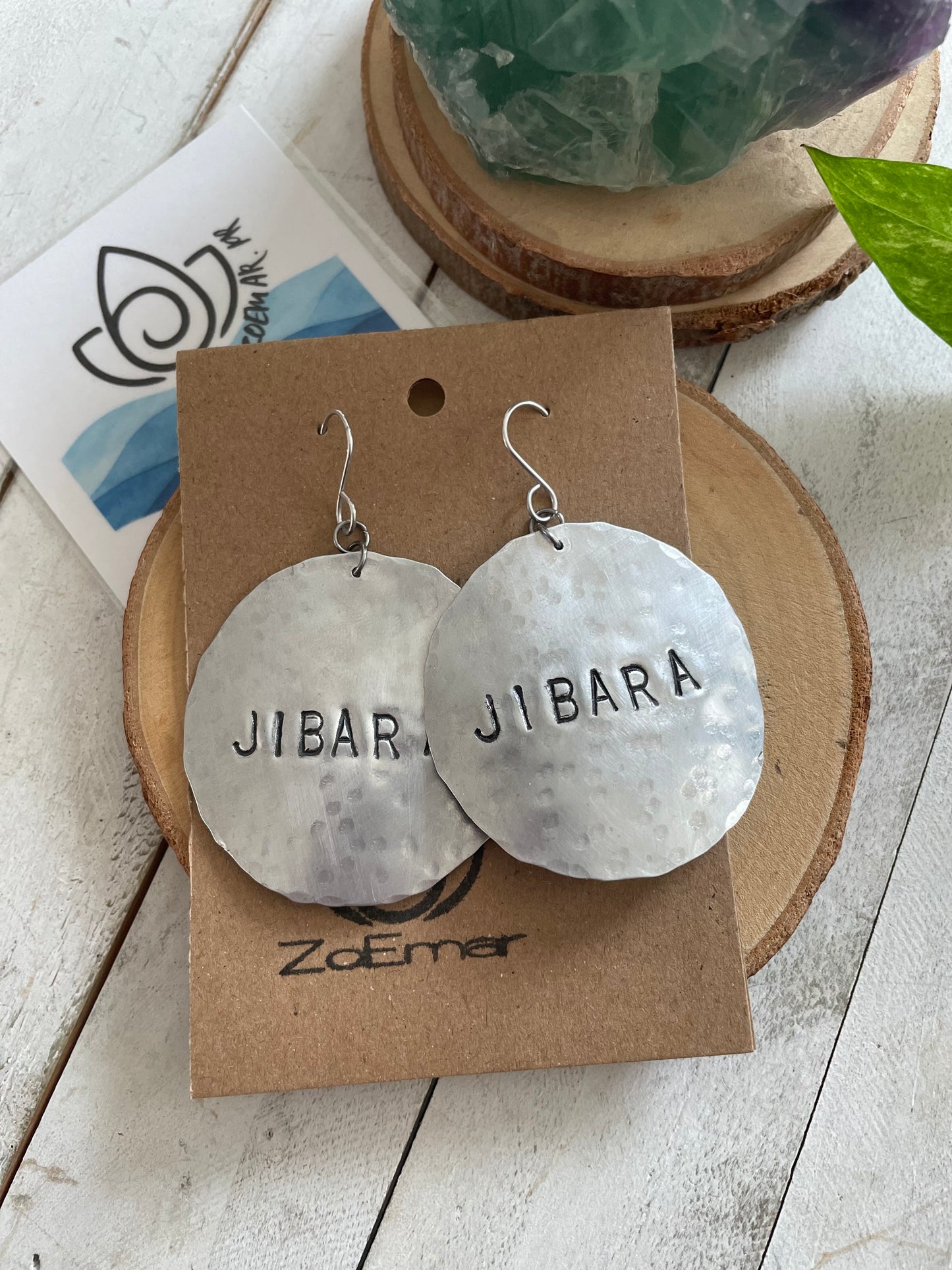 Round Metal Stamped Earrings