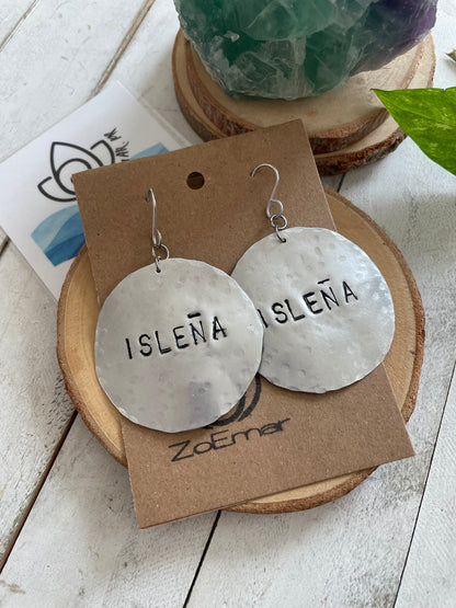 Round Metal Stamped Earrings