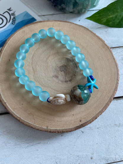 Sky Blue Sea Glass Bead