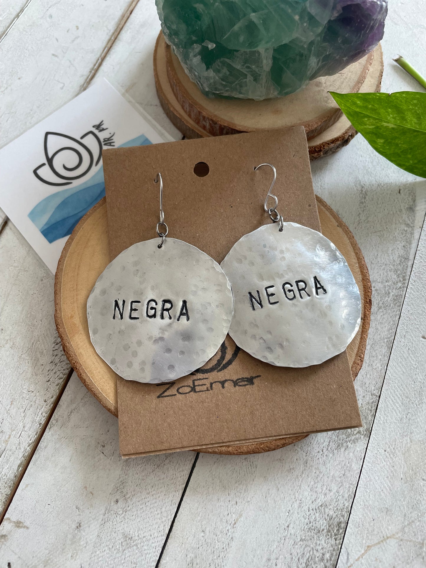 Round Metal Stamped Earrings