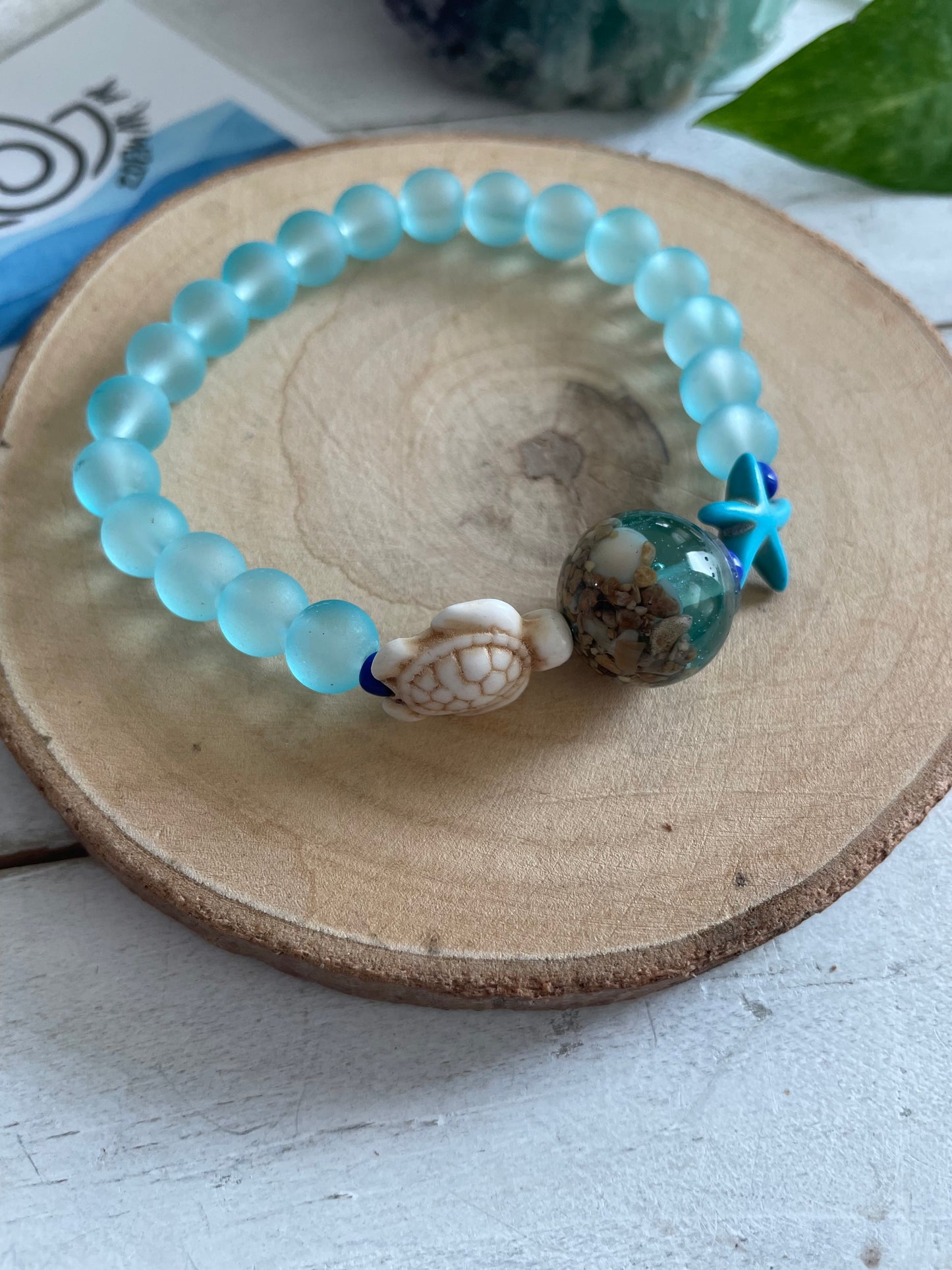 Sky Blue Sea Glass Bead