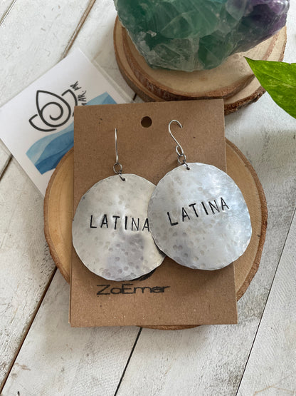 Round Metal Stamped Earrings